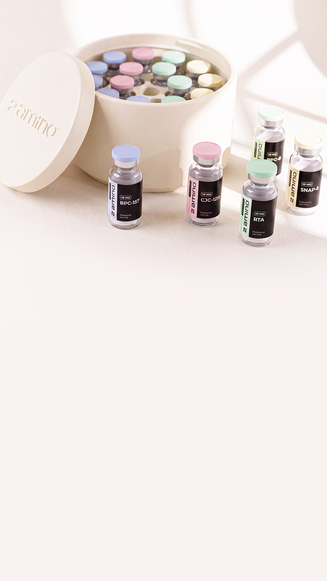 2 Amino vial organizer with professional compound vials
